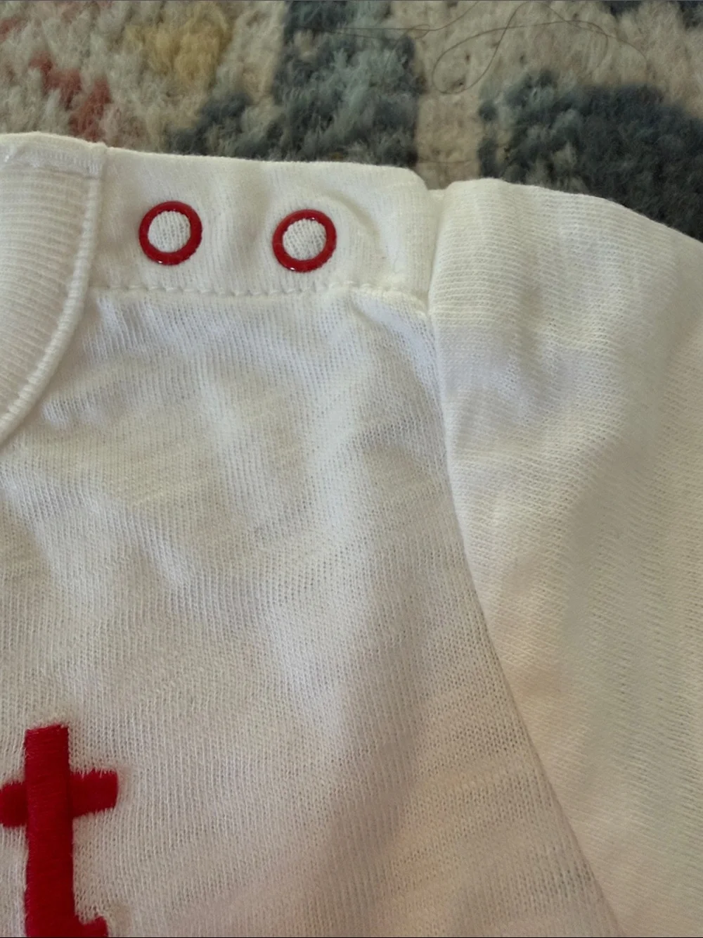 Brand New Brand New Gymboree White Baby Onesie with Red & Navy 'My First' Flag G